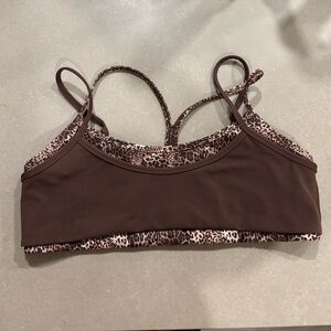 Liaison the Label Double Layer Sporty Scoop Bra - Mocha Brown & Wild Side XL
